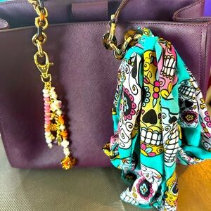 Michael Kors Purple Structured Tote with Gold Accents